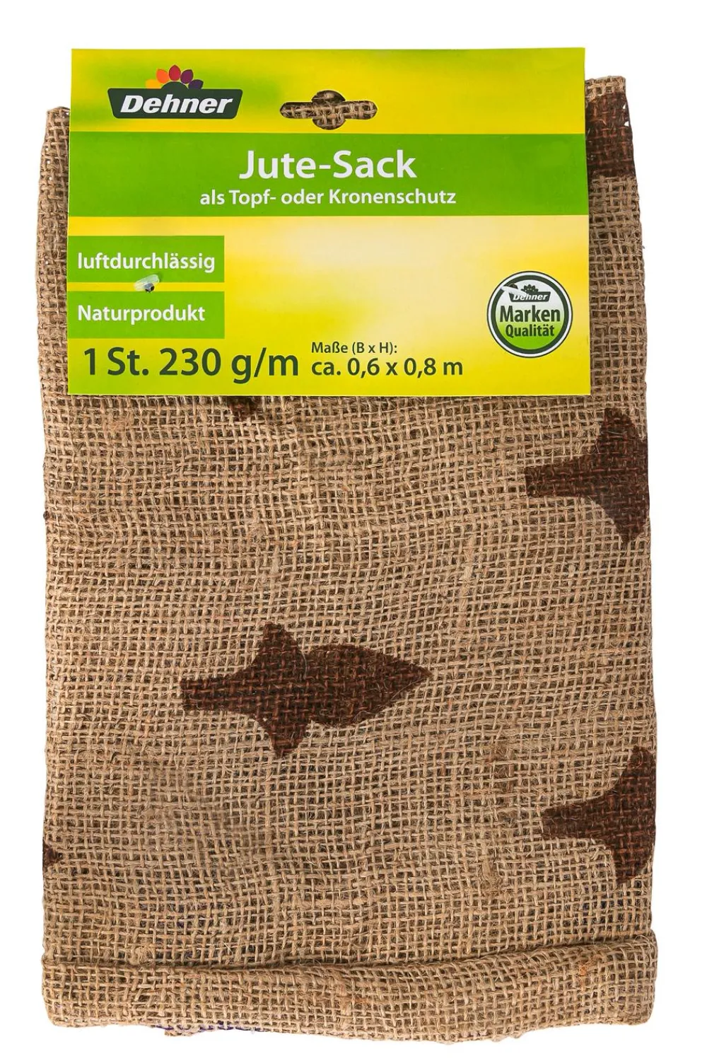 Dehner Winterschutz Jute-Sack mit Relief Hellbraun