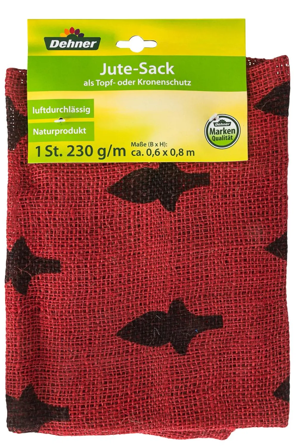 Dehner Pflanzenfolien & Ernteschutz|Mehr Blumentopfzubehör - Winterschutz Jute-Sack mit Relief Rot