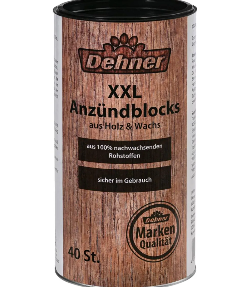 Dehner Grillkohle & -Anzünder - XXL Anzündblocks, Holz, 40 Stk.