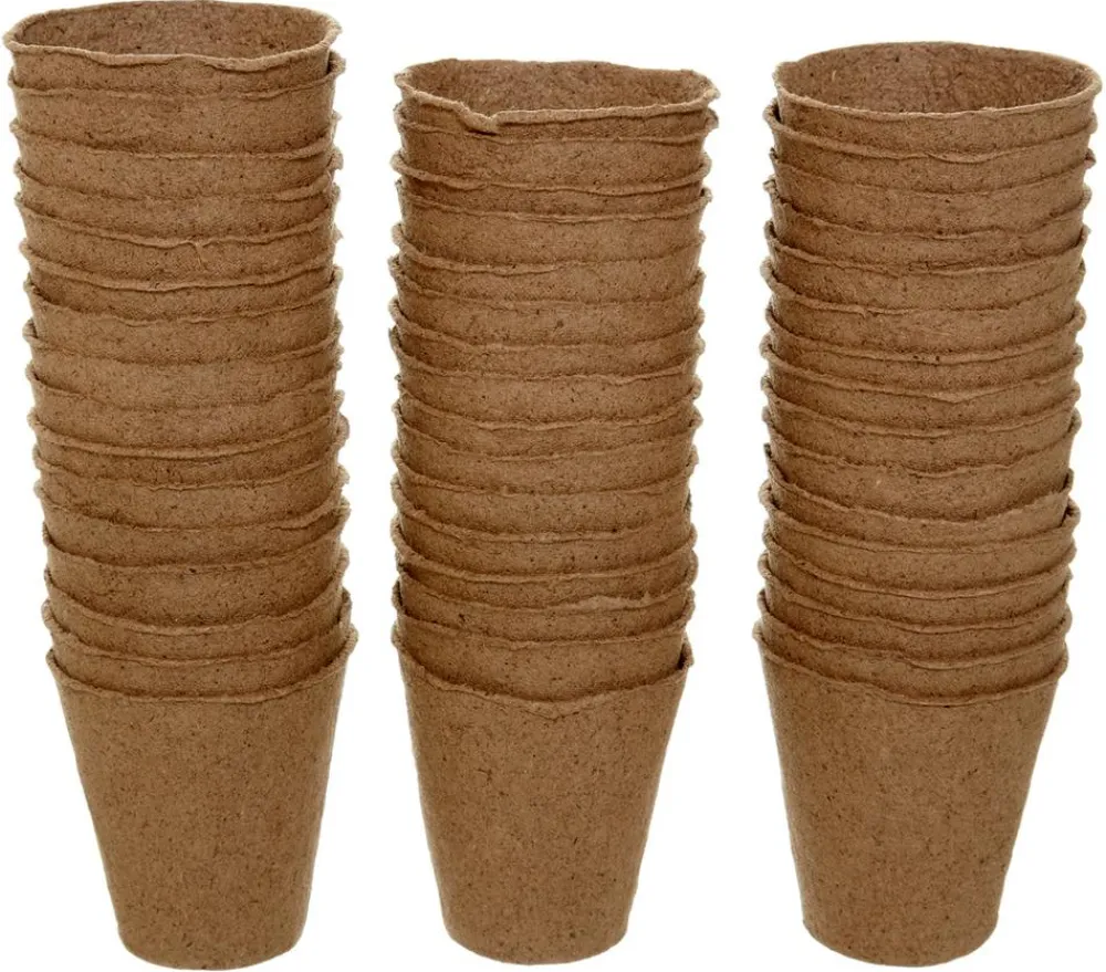 Dehner Anzucht Zubehör|Anzuchttöpfe > Zellulose-Anzuchttöpfe, rund, ca. Ø8/H9 cm, 48 Stk.