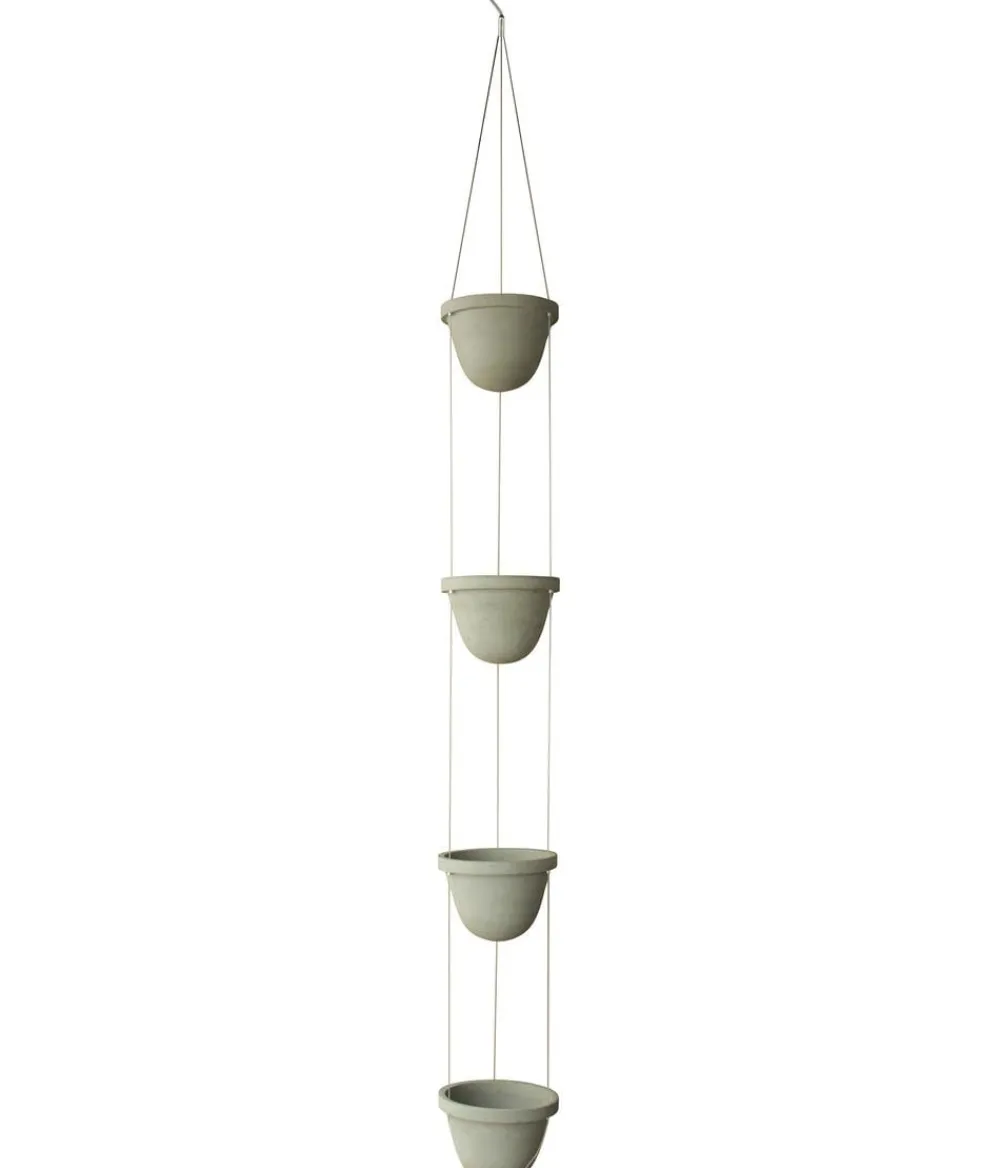 Dehner Blumenampeln & -Schalen > Zement-Hängetopf mit Kordel, rund, ca. H368 cm
