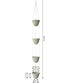 Dehner Blumenampeln & -Schalen > Zement-Hängetopf mit Kordel, rund, ca. H368 cm