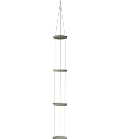 Dehner Blumentopf Untersetzer|Blumenampeln & -Schalen - Zement-Hängeuntersetzer mit Kordel, rund, ca. H350 cm Grau
