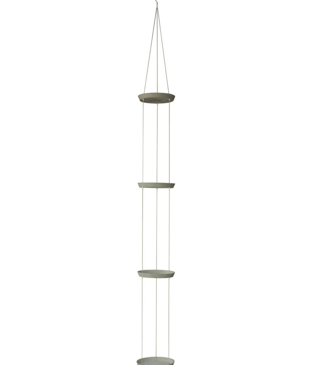Dehner Blumentopf Untersetzer|Blumenampeln & -Schalen - Zement-Hängeuntersetzer mit Kordel, rund, ca. H350 cm Grau