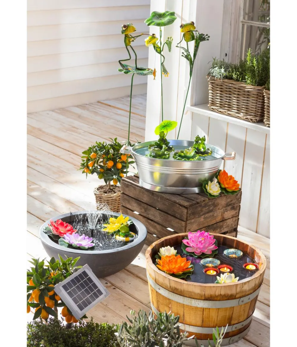 Dehner Mehr Gartendekoration|Blumenampeln & -Schalen - Zink-Wanne mit Holzgriffen, oval, , ca. B55/H19/T42 cm Silber