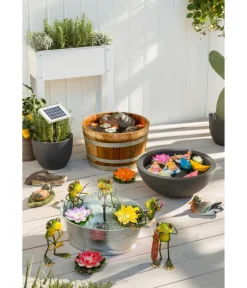 Dehner Mehr Gartendekoration|Blumenampeln & -Schalen - Zink-Wanne mit Holzgriffen, oval, , ca. B55/H19/T42 cm Silber
