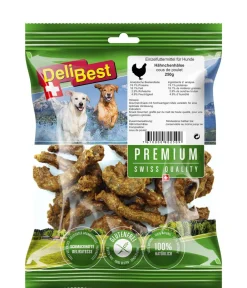 DeliBest Hundeleckerlies - Premium Hundesnack Hähnchenhälse, 250 g