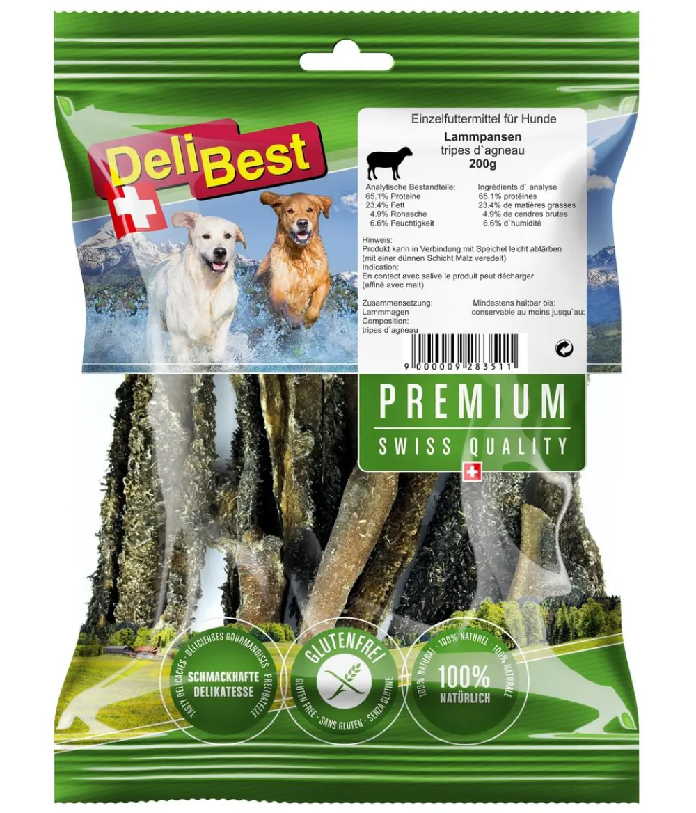 DeliBest Hundeleckerlies - Premium Hundesnack Lammpansen, 200 g