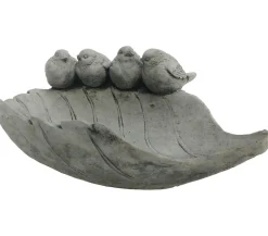 Denscho Vogeltränken|Gartenzwerge & Gartenfiguren > Beton-Vogeltränke Blatt, 31 x 11 x 13 cm