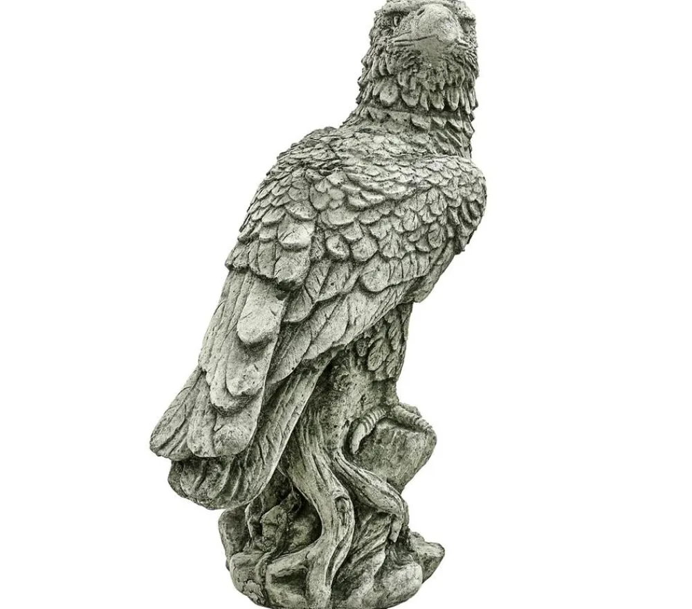 Denscho Gartenzwerge & Gartenfiguren - Stein-Adler zurückschauend Grau