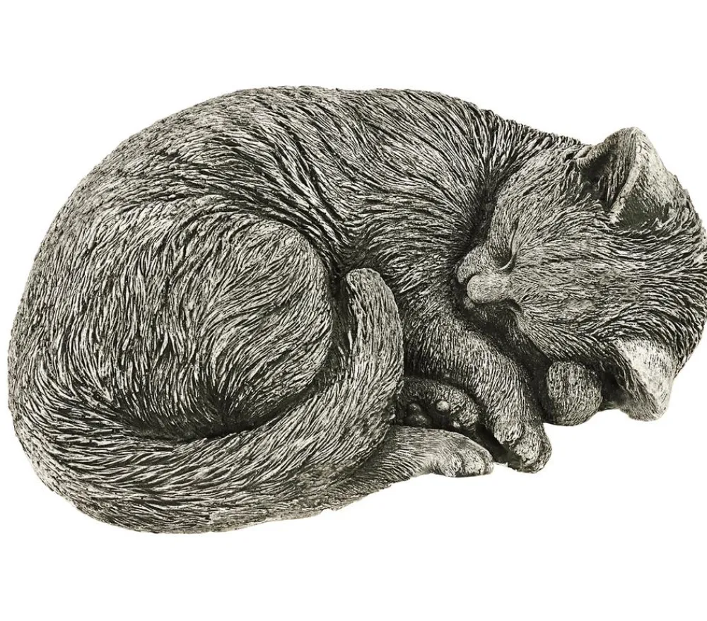 Denscho Gartenzwerge & Gartenfiguren > Stein-Katze schlafend, 22 x 27 x 11 cm