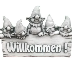 Denscho Gartenzwerge & Gartenfiguren - Willkommen-Schild Zwerge