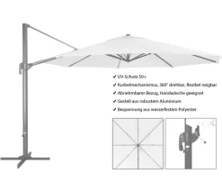 derby Pendelschirm Ravenna, rund, ca. Ø400 cm Dunkelgrau Online