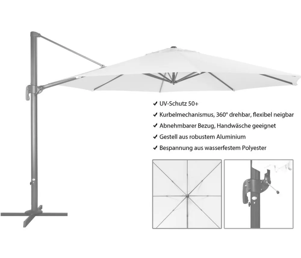 derby Sonnenschirme - Pendelschirm Ravenna, rund, ca. Ø400 cm Creme