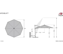 derby Sonnenschirme - Pendelschirm Ravenna Smart, rund, ca. Ø300 cm Dunkelgrau