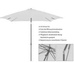 derby Sonnenschirme > Sonnenschirm Push Up, quadratisch, ca. B210/T210 cm