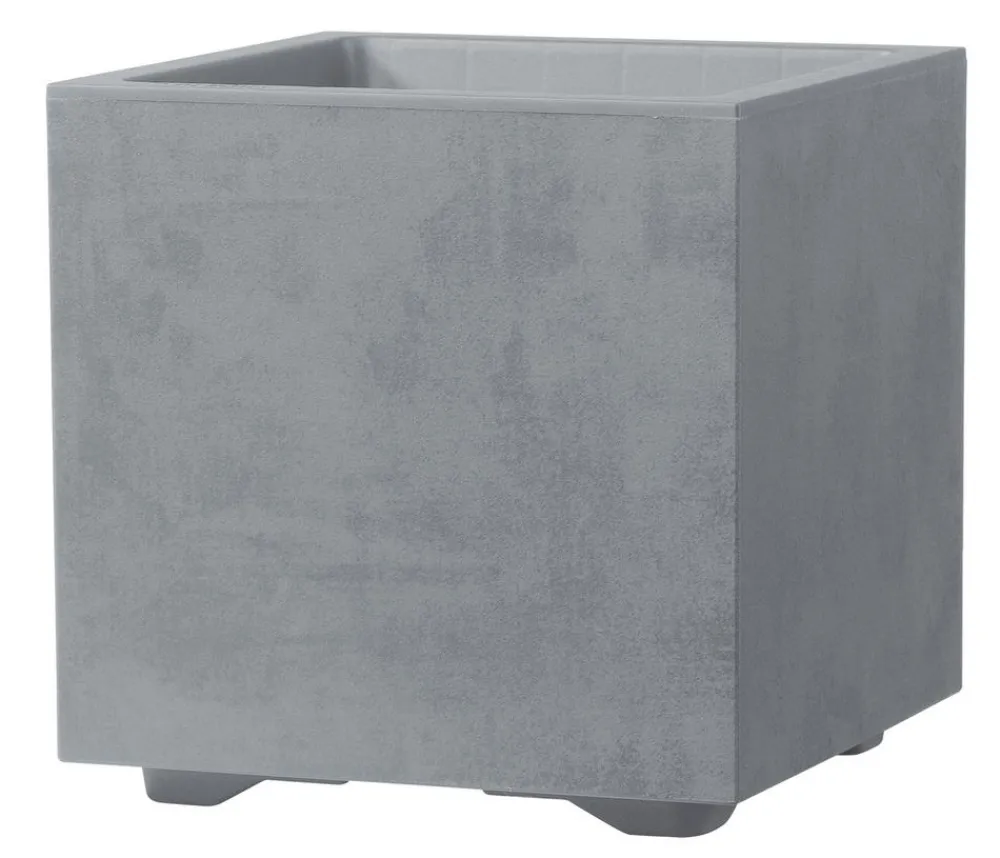 Deroma Pflanzkübel & Blumenkästen - Kunststoff-Topf Millenium, quadratisch Grau