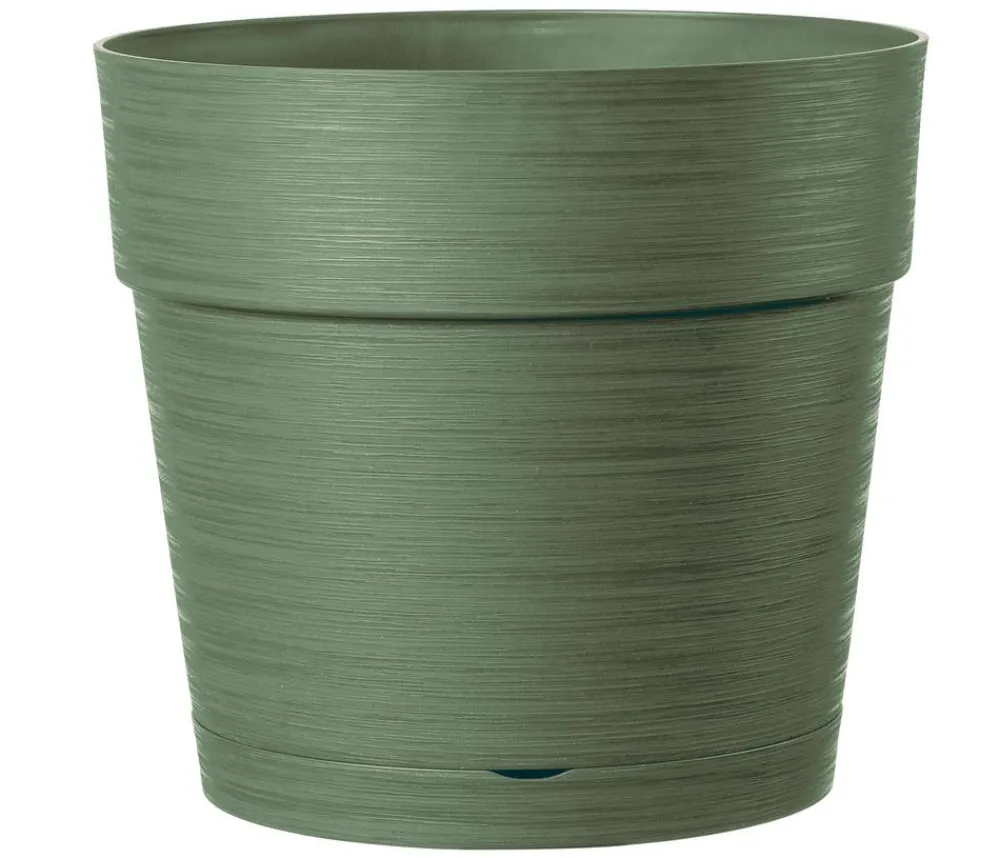 Deroma Kunststoff-Topf Vaso Save, rund Dunkelgrün New