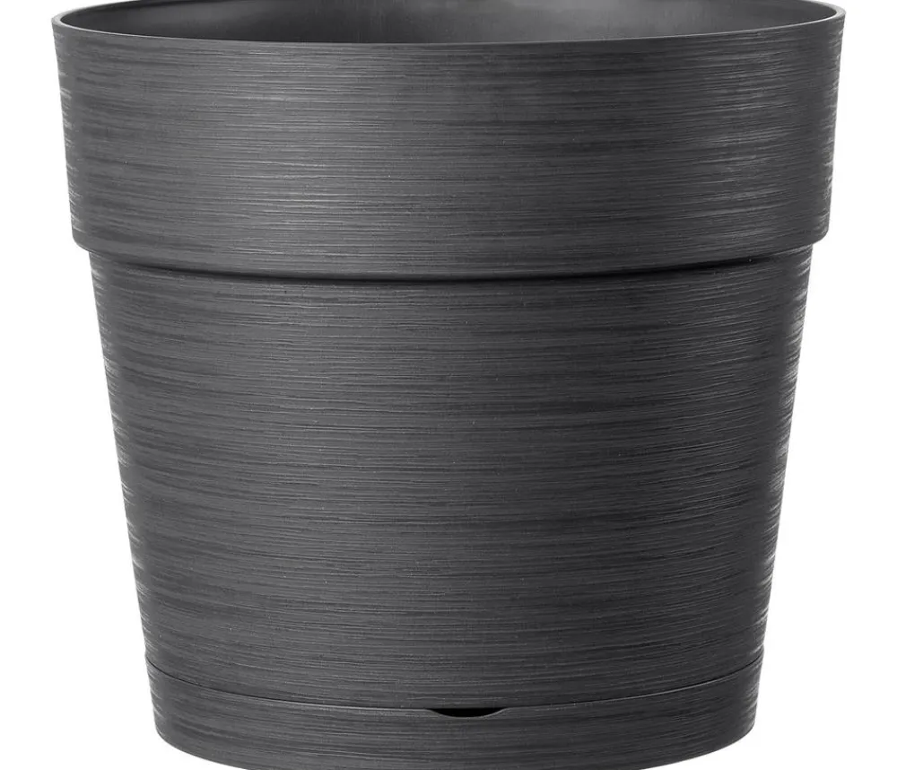 Deroma Blumentöpfe & Übertöpfe - Kunststoff-Topf Vaso Save, rund Anthrazit