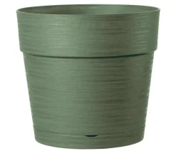 Deroma Blumentöpfe & Übertöpfe - Kunststoff-Topf Vaso Save, rund Dunkelgrün