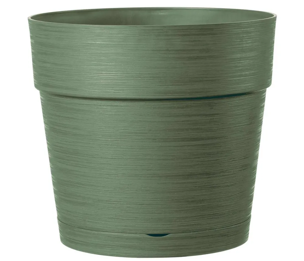 Deroma Blumentöpfe & Übertöpfe - Kunststoff-Topf Vaso Save, rund Dunkelgrün