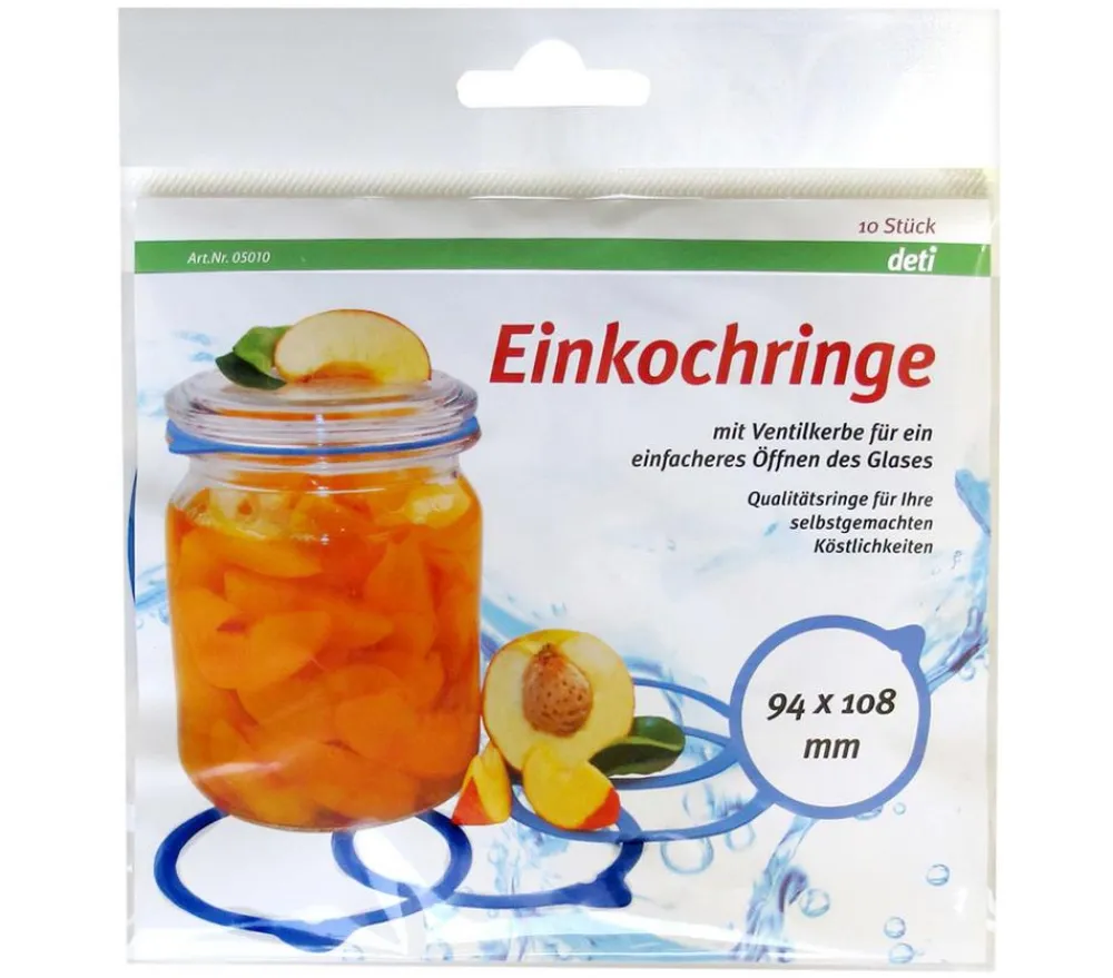 deti Einkochring mit Ventilkerbe, Ø94/108 mm, 10er-Set Blau Discount