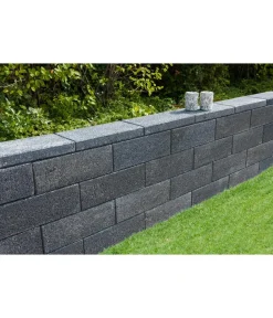 DIEPHAUS Steine & Terrassenplatten - Mauerstein LISCO ECO, 45 x 22,5 x 16,5 cm Dunkelgrau