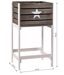 dobar® Dobar Holz-Hochbeet Obstkiste, ca. B49/H90/T42 cm Dunkelgrau Discount