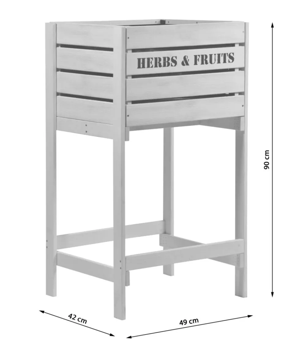 dobar® Hochbeete & Frühbeete - Dobar Holz-Hochbeet Obstkiste, ca. B49/H90/T42 cm Hellgrau