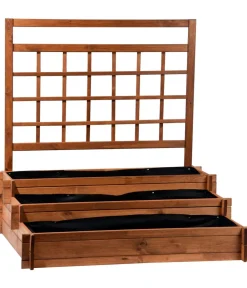 dobar® dobar Holz-Hochbeet Peru mit Rankspalier, ca. B110/H115/T88 cm Braun Clearance