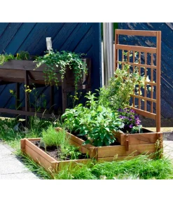 dobar® dobar Holz-Hochbeet Peru mit Rankspalier, ca. B110/H115/T88 cm Braun Clearance