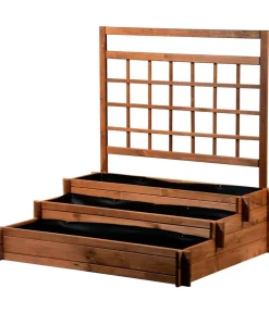 dobar® dobar Holz-Hochbeet Peru mit Rankspalier, ca. B110/H115/T88 cm Braun Clearance