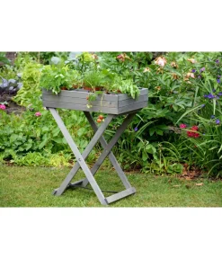 dobar® dobar Holz-Kräutertisch klappbar, ca. B58/H75/T38 cm Dunkelgrau Online