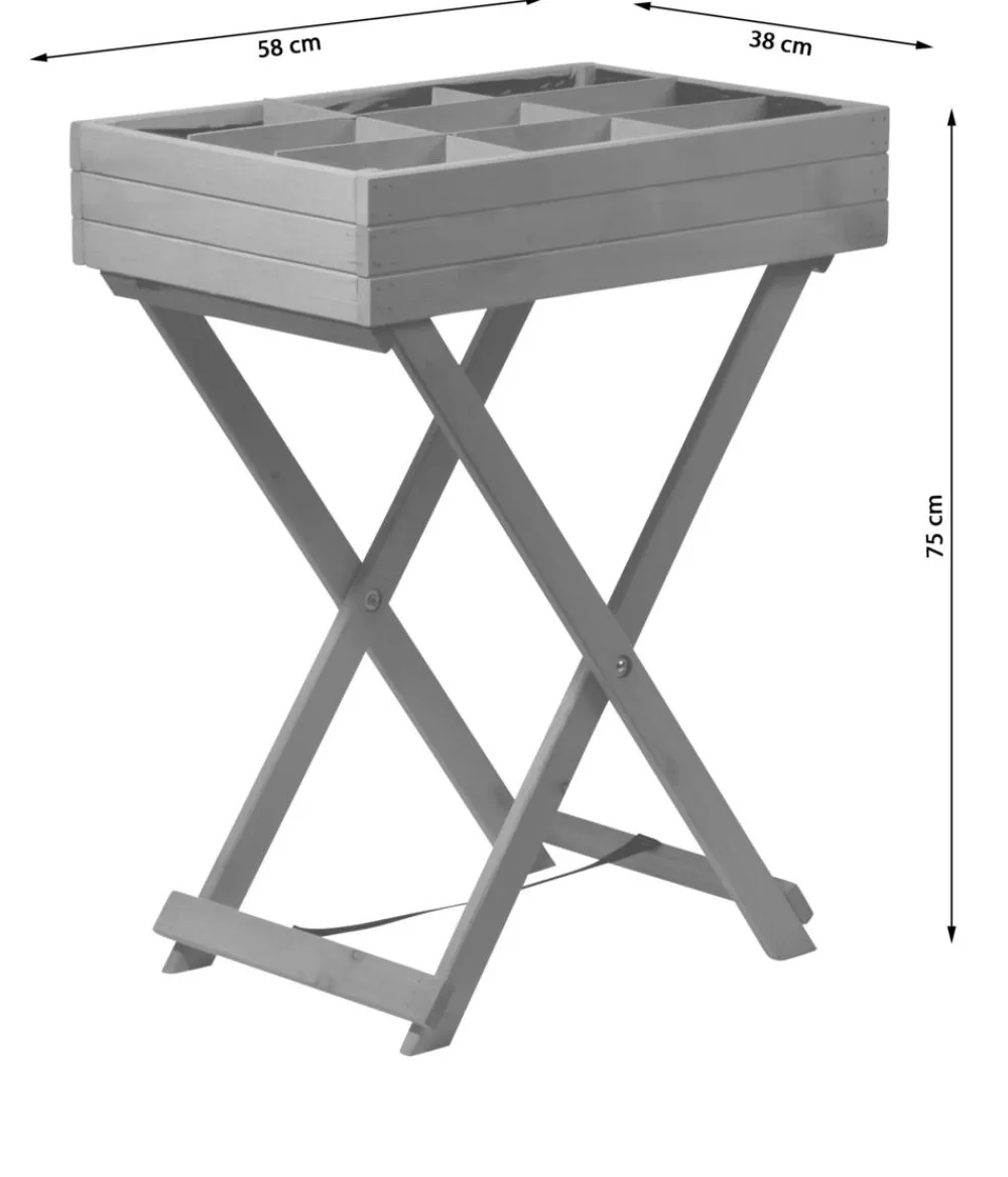 dobar® dobar Holz-Kräutertisch klappbar, ca. B58/H75/T38 cm Dunkelgrau Online