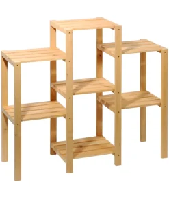 dobar® dobar Kiefernholz-Blumenregal 7-flächig, natur, ca. B97/87/T31 cm Hellbraun