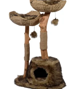dobar® petlife Design-Katzenmöbel Tony, ca. B60/H111/T45 cm Braun