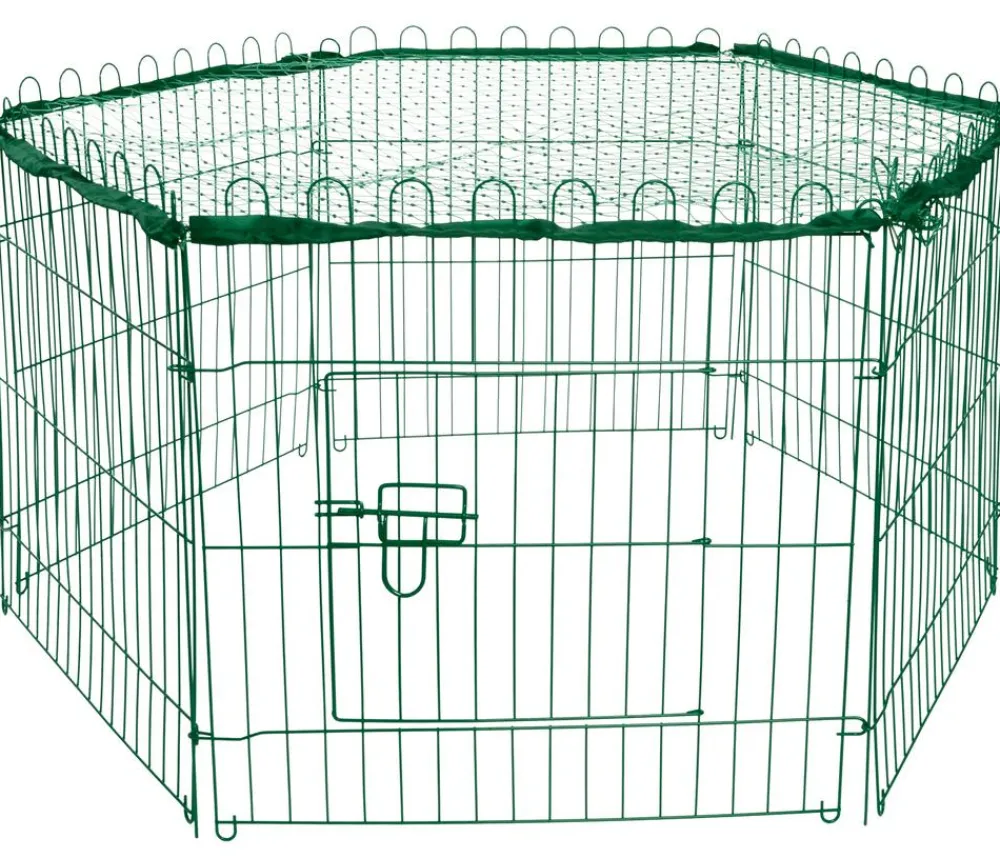 dobar® petlife Freilaufgehege mit Netz, ca. B112/H56/T98 cm Grün