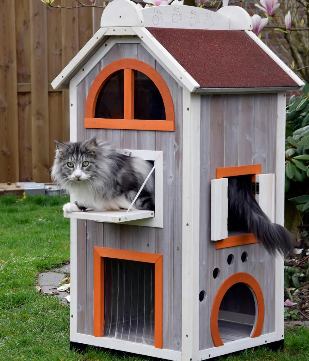 dobar® petlife Katzenhaus Fany Cat, ca. B58/H109/T55 cm New