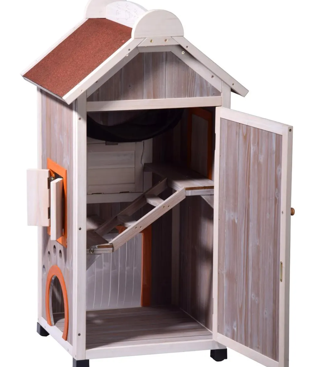 dobar® petlife Katzenhaus Fany Cat, ca. B58/H109/T55 cm New