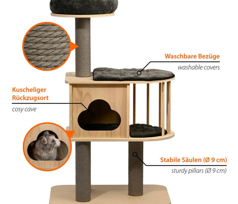 dobar® petlife Kratzbaum Mila, braun, ca. B68/H116/T48 cm Discount