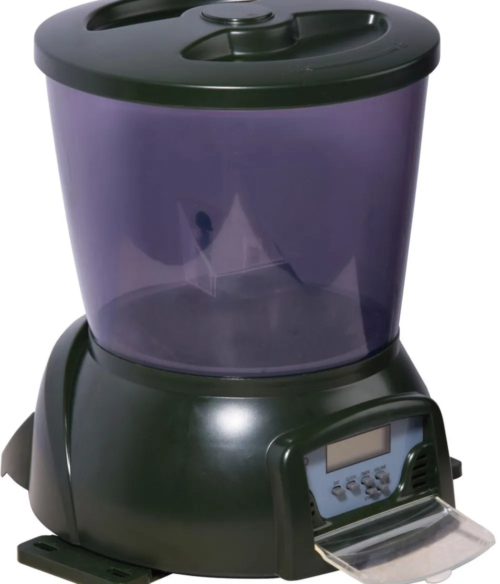 dobar® petlife Mehr Pflege & Technik - Teichfischfutterautomat, ca. B22,5/H26,5/T22 cm Dunkelgrün