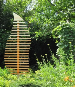 dobar® Rankstäbe|Rankgitter & Obelisken - dobar Rankgerüst Blatt, 76 x 6,5 x 186 cm Hellbraun
