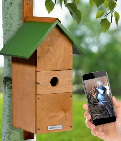 dobar® wildlife Nistkästen - Nistkasten Karsten, inkl. Kamera, ca. B22,5/H53/T25,5 cm
