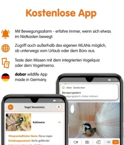 dobar® wildlife Nistkästen - Nistkasten Karsten, inkl. Kamera, ca. B22,5/H53/T25,5 cm