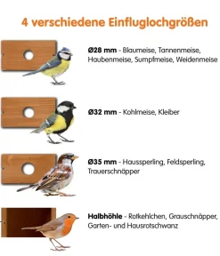 dobar® wildlife Nistkästen - Nistkasten Karsten, inkl. Kamera, ca. B22,5/H53/T25,5 cm