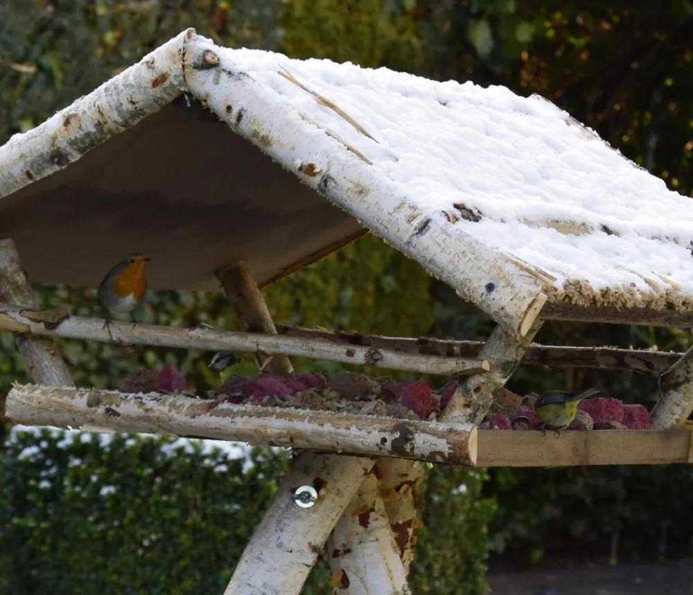 dobar® wildlife Vogelhäuser & Futterspender - XXL Vogelfutterhaus, inkl. Ständer, ca. B80/H125/T75 cm Natur