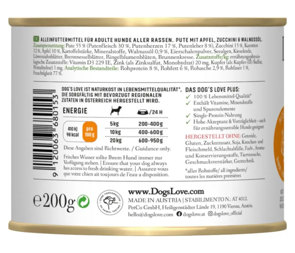 DOG'S LOVE Nassfutter für Hunde Adult, 6 x 200 g Sale
