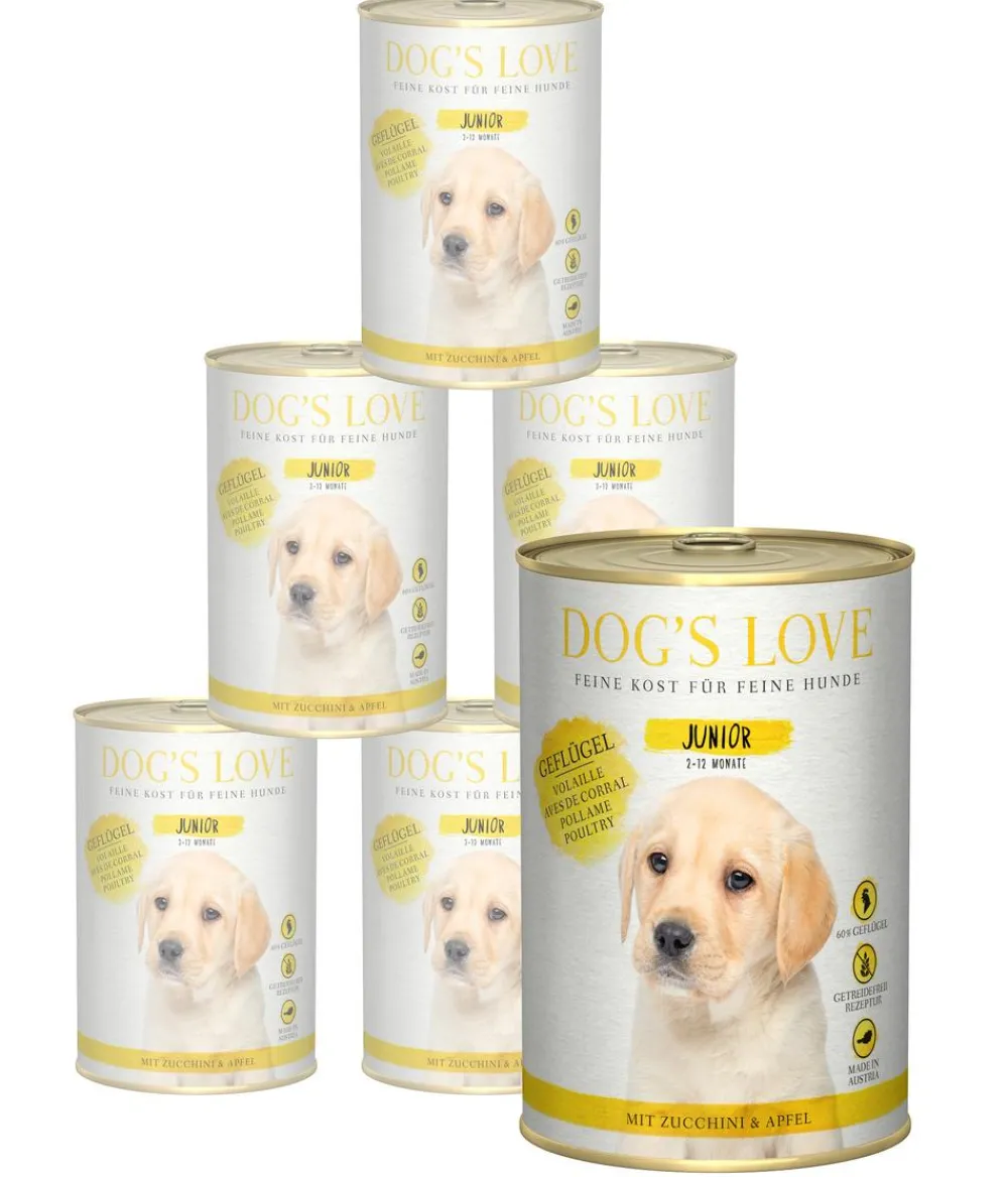 DOG'S LOVE Nassfutter für Hunde Junior, 6 x 400 g Online