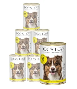 DOG'S LOVE Nassfutter Hund - Nassfutter für Hunde Adult, 6 x 400 g