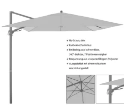Doppler Sonnenschirme > Ampelschirm myZone AX, quadratisch, ca. B280/T280 cm